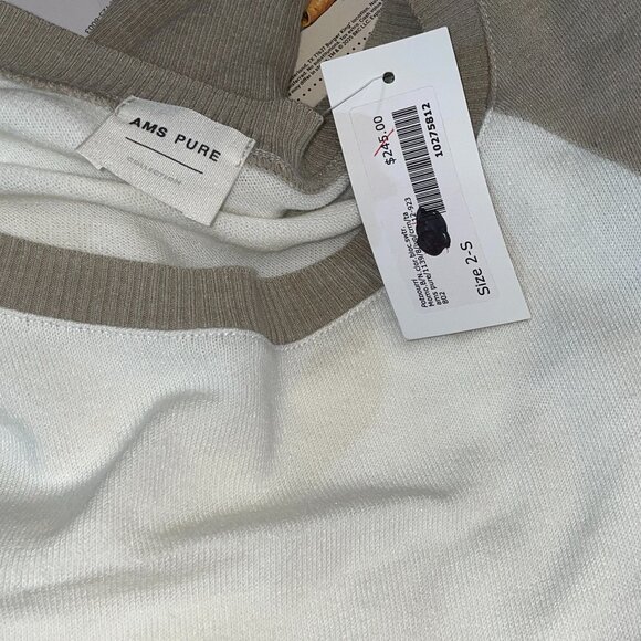 NWT $245 AMS PURE Color Block Pullover Sweater Small S 6 8 - Picture 4 of 5